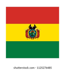 Flag of Bolivia,Bolivia  Flag Vector Square Icon - Illustration, Flag of Bolivia. Abstract concept, icon, square, button. Raster illustration on white background.
