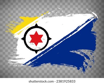 Flag of Bonaire from brush strokes. Flag of Bonaire on transparent background for your web site design, logo, app, UI.  America.  Netherlands. Stock vector.  EPS10.