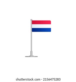 flag of bonaire. flag bonaire on flagpole. vector icon isolated on white background