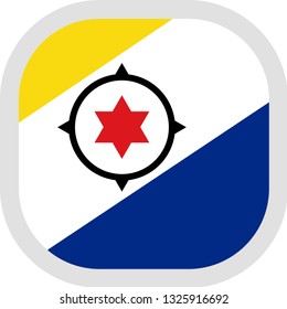 Flag of Bonaire. Rounded square icon on white background, vector illustration.