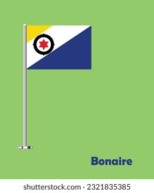Flag of Bonaire, Table Flag of Bonaire, Vector Illustration.