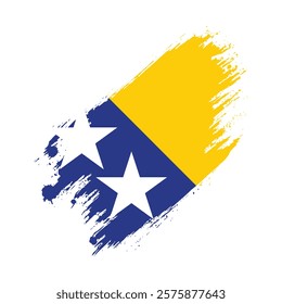 Flag of Bosnia Grunge Brush Stroke Style Vector