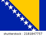 Flag of Bosnia and Herzegovina. Bosnian national banner and patriotic symbol. Official colors. Flat vector illustration.