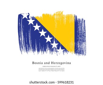 Flag of Bosnia and Herzegovina, brush stroke background