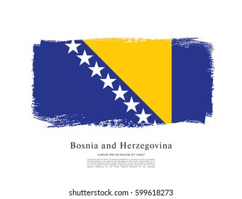 Flag of Bosnia and Herzegovina, brush stroke background