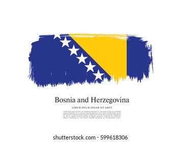 Flag of Bosnia and Herzegovina, brush stroke background