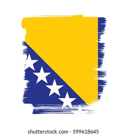 Flag of Bosnia and Herzegovina, brush stroke background