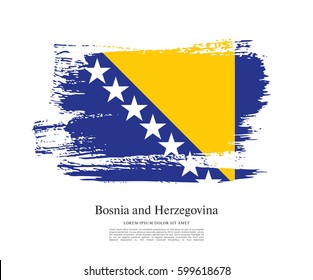 Flag of Bosnia and Herzegovina, brush stroke background