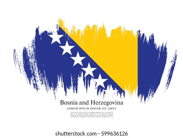 Flag of Bosnia and Herzegovina, brush stroke background