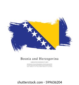Flag of Bosnia and Herzegovina, brush stroke background