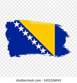 Flag Bosnia and Herzegovina from brush strokes.  Flag  Bosnia and Herzegovina on  transparent background for your web site design, logo, app, UI. Stock vector. Vector illustration EPS10