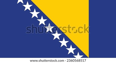 Flag of Bosnia and Herzegovina. Flag icon. Standard color. Standard size. A rectangular flag. Computer illustration. Digital illustration. Vector illustration.