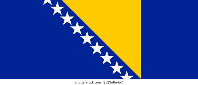 Flag of Bosnia and Herzegovina, long version, Vector Images