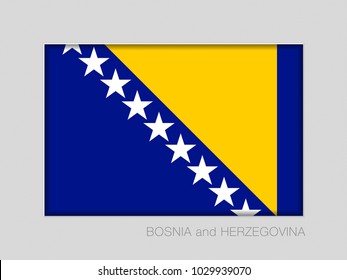 Flag of Bosnia and Herzegovina. National Ensign Aspect Ratio 2 to 3 on Gray Cardboard