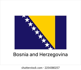 Flag of Bosnia and Herzegovina. National symbol. Bosnia and Herzegovina flag symbol. Vector illustration isolated on white background
