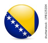 Flag of Bosnia and Herzegovina as round glossy icon. Button with flag colors