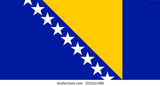 Flag of Bosnia and Herzegovina. Symbol of Independence Day, souvenir sport game, button language, icon.
