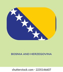 Flag Of Bosnia and Herzegovina, Bosnia and Herzegovina flag vector illustration, Bosnia and Herzegovina flag in rounded corner.