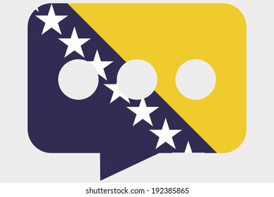 The flag of Bosnia in a messaging bubble
