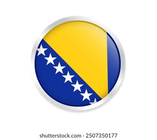 Die Flagge von Bosnien. Runde Flagge. Flaggensymbol. Kreis-Flag-Symbol Logo, Vektorgrafik EPS