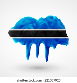 Flag of Botswana 
Blot with paint streaks with the national colors. Independence Day. Banner Pennon Pennant Background Stock Vector Icon Image Picture Illustration Printed material Logo 