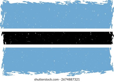 Flag of botswana brush stroke grunge texture