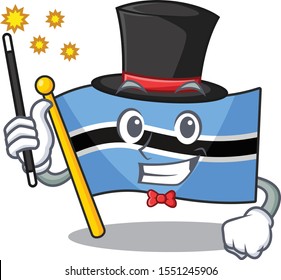 flag botswana cartoon in a character magician