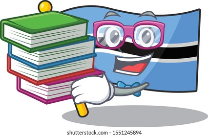 flag botswana cartoon in a character student bring book