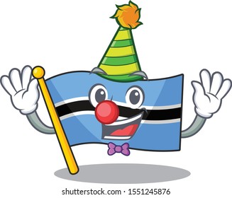 flag botswana cartoon in a clown character