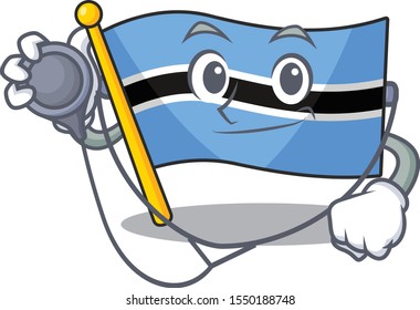 flag botswana cartoon in doctor dressed in an or tool