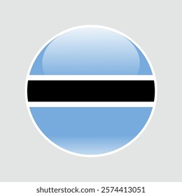 The flag of botswana. Circle icon flag. Button flag icon. glossy circle badge. 3d illustration. 