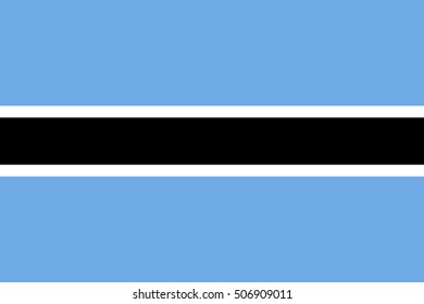 Flag of Botswana in correct size, proportions and colors. Accurate official standard dimensions. Botswanan national flag. African patriotic symbol, banner, element, background. Vector illustration