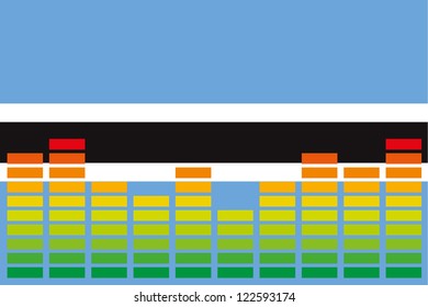 The flag of Botswana with an equaliser on it