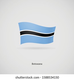 The flag of Botswana is flying layered vector image.