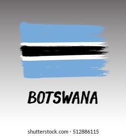 Flag Of Botswana - Grunge