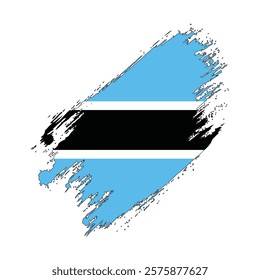 Flag of Botswana Grunge Brush Stroke Style vector