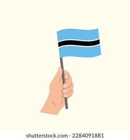 Flag of Botswana, Hand Holding flag
