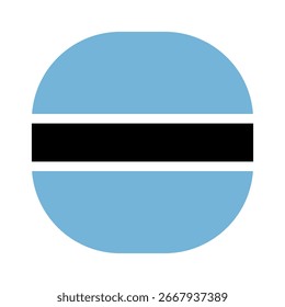Flag of Botswana icon. Botswana rounded square flag icon digital vector illustration design. White background.