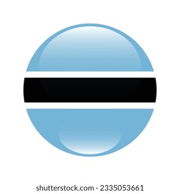 Bandera de Botswana. Icono de marca. Color estándar. Indicador de icono de círculo. 3 quinquies ilustración. Ilustración del equipo. Ilustración digital. Ilustración vectorial.