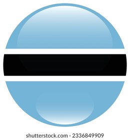 Bandera de Botswana. Icono de marca. Color estándar. Indicador de icono de círculo. 3 quinquies ilustración. Ilustración del equipo. Ilustración digital. Ilustración vectorial.