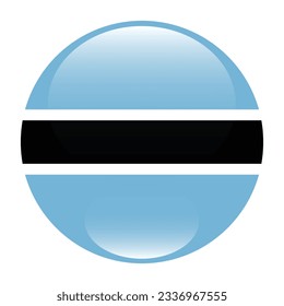 Flag of Botswana. Flag icon. Standard color. Circle icon flag. 3d illustration. Computer illustration. Digital illustration. Vector illustration.