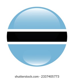 Flag of Botswana. Flag icon. Standard color. Circle icon flag. 3d illustration. Computer illustration. Digital illustration. Vector illustration.