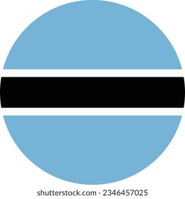 La bandera de Botswana. Icono de marca. Color estándar. Indicador de icono de círculo. Ilustración del equipo. Ilustración digital. Ilustración vectorial.