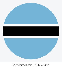 The flag of Botswana. Flag icon. Standard color. Circle icon flag. Computer illustration. Digital illustration. Vector illustration.
