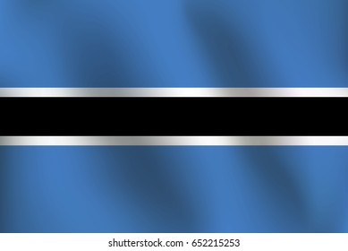 Flag of Botswana with a little Waving, Shading & Flag Colors separated layers - Vector Illustration
