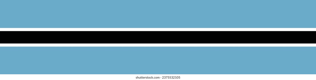 La bandera de Botswana. Una larga pancarta. Icono de marca. Color estándar. Ilustración del equipo. Ilustración digital. Ilustración vectorial.