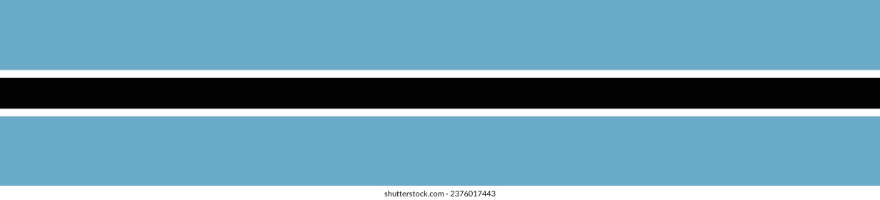 La bandera de Botswana. Una larga pancarta. Icono de marca. Color estándar. Ilustración del equipo. Ilustración digital. Ilustración vectorial.