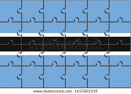 Flag of botswana made with jigsaw puzzle pieces