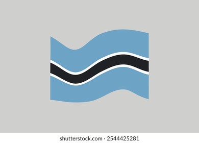 Flag of Botswana. National symbol in official colors. Template icon. Abstract vector background.