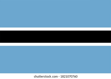 Flag of Botswana. Official colors and proportion correctly. National Botswana flag. Vector illustration. EPS10